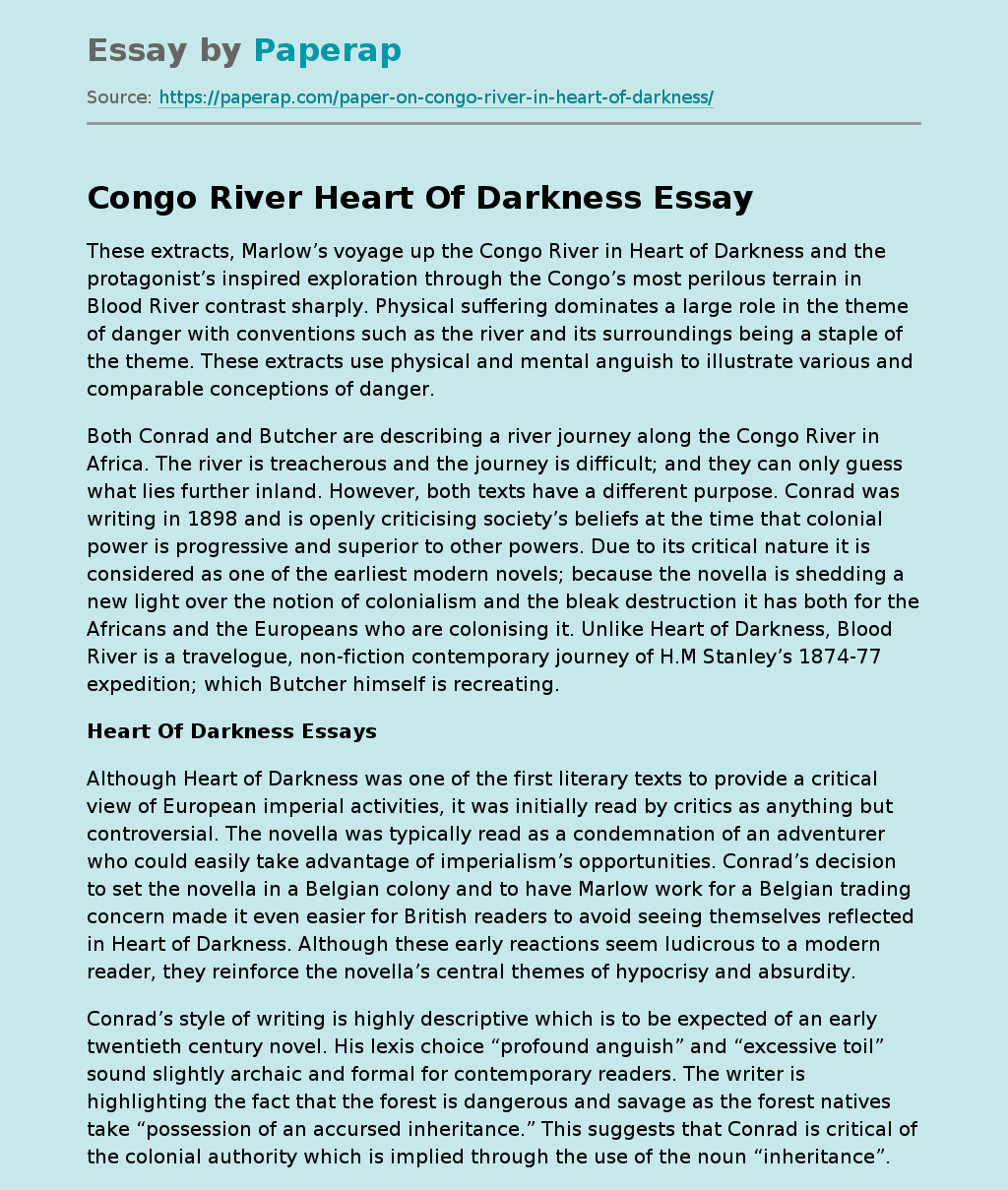 Congo River Heart Of Darkness