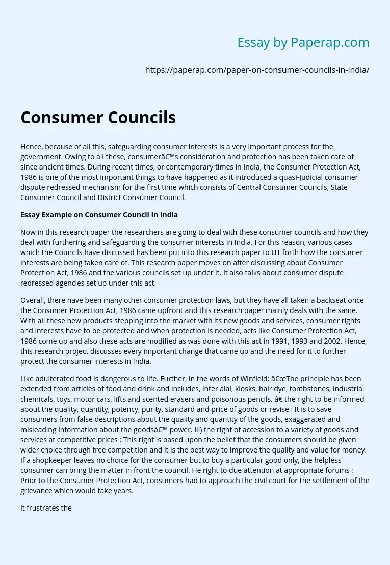 Consumer Councils