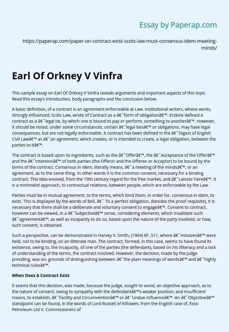 Earl Of Orkney V Vinfra