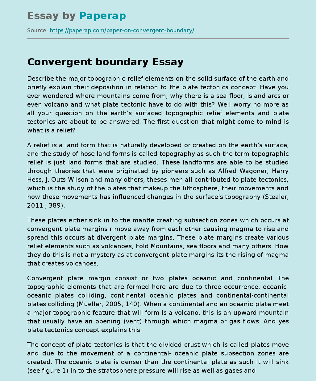 Convergent boundary