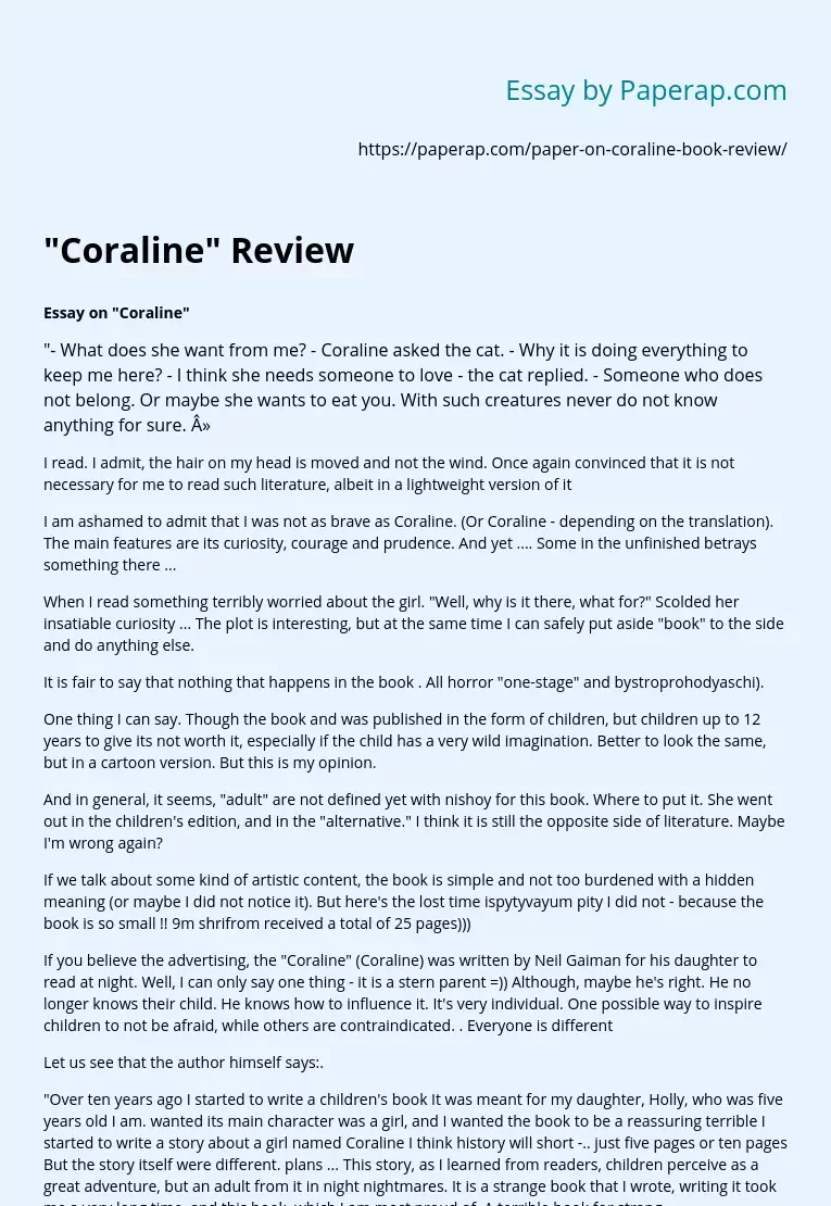 "Coraline" Review