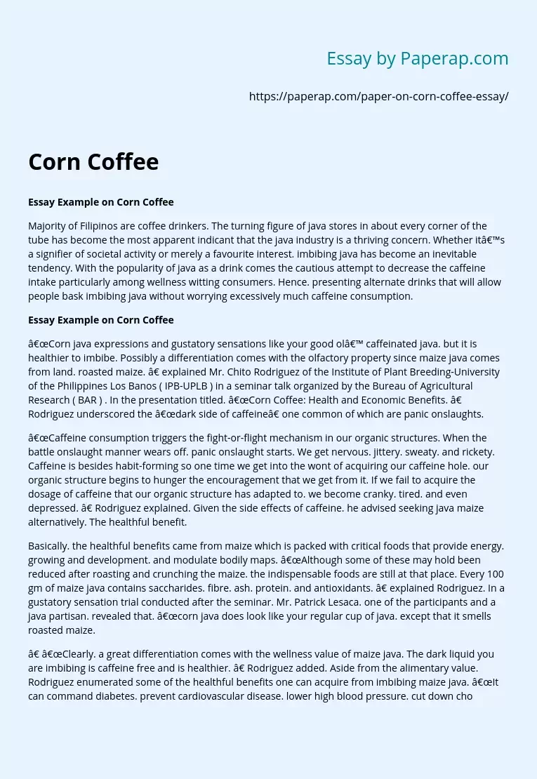 Pros & Cons of Corn Coffee Consumption