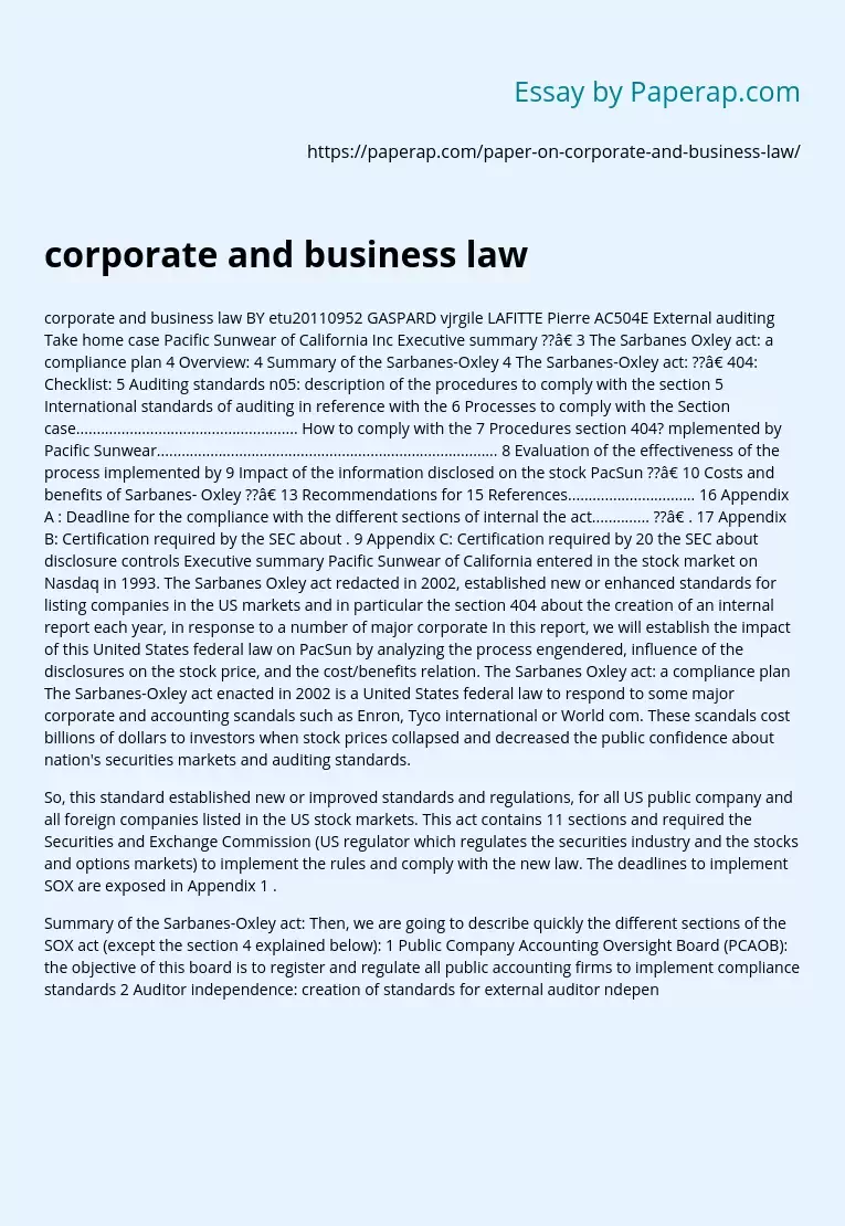 corporate and business law