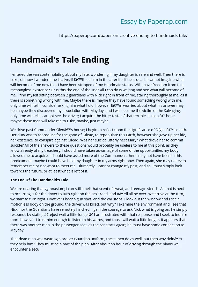 Handmaid's Tale Ending