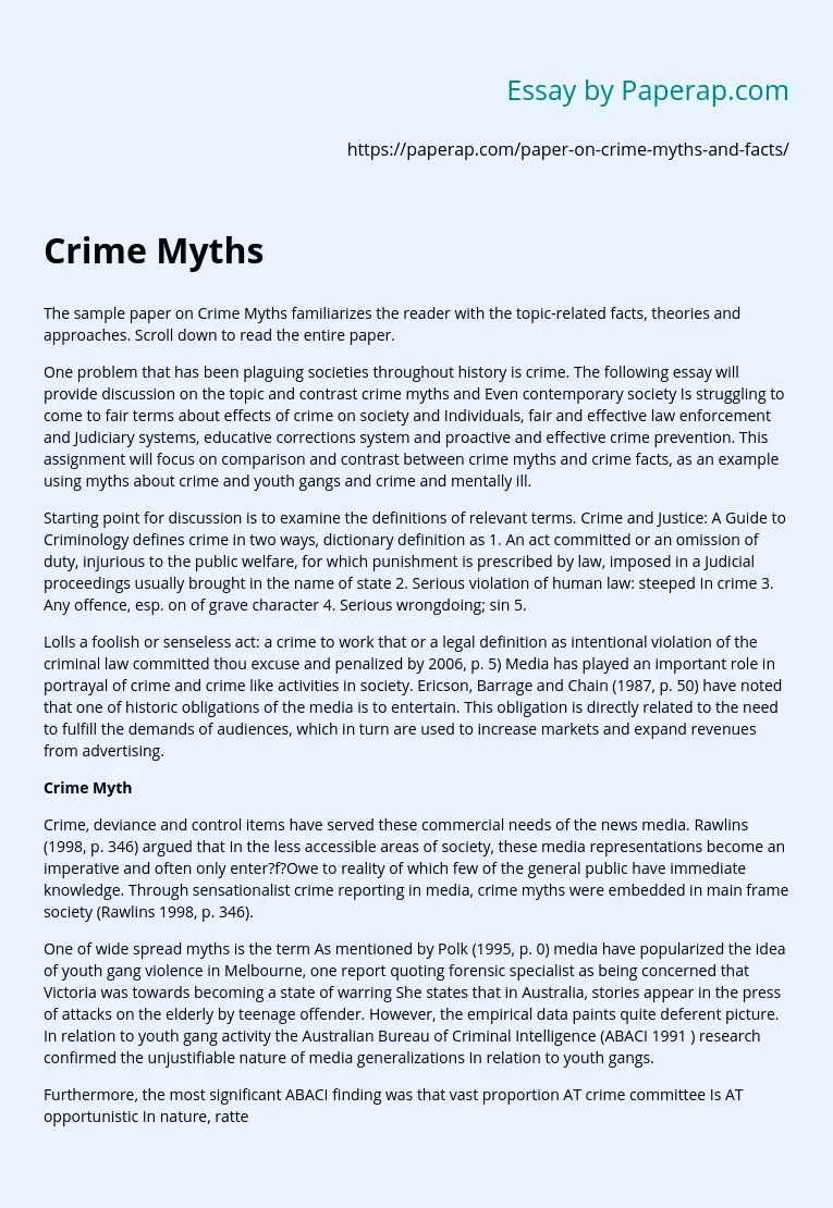 Crime Myths