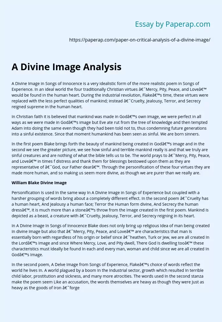 A Divine Image Analysis