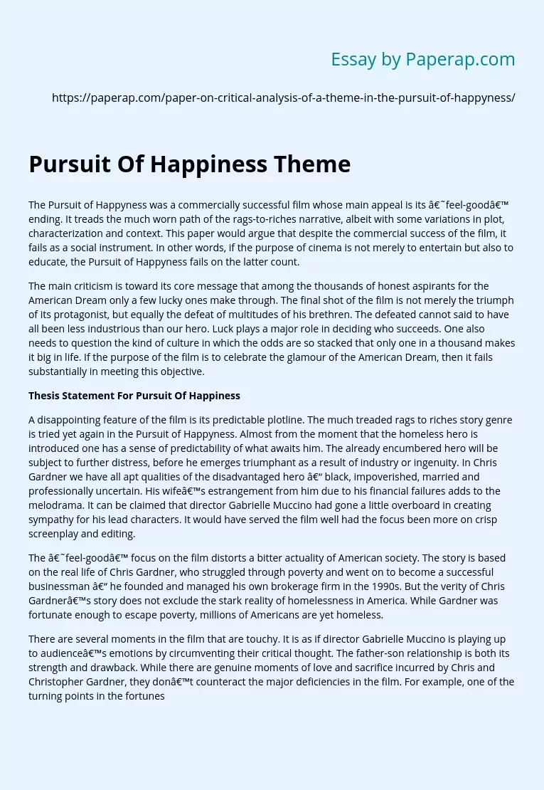Pursuit Of Happiness Theme