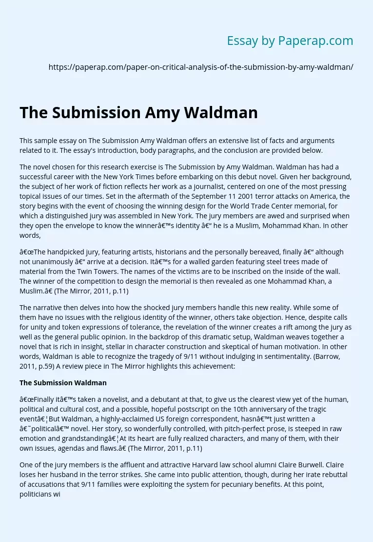 The Submission Amy Waldman