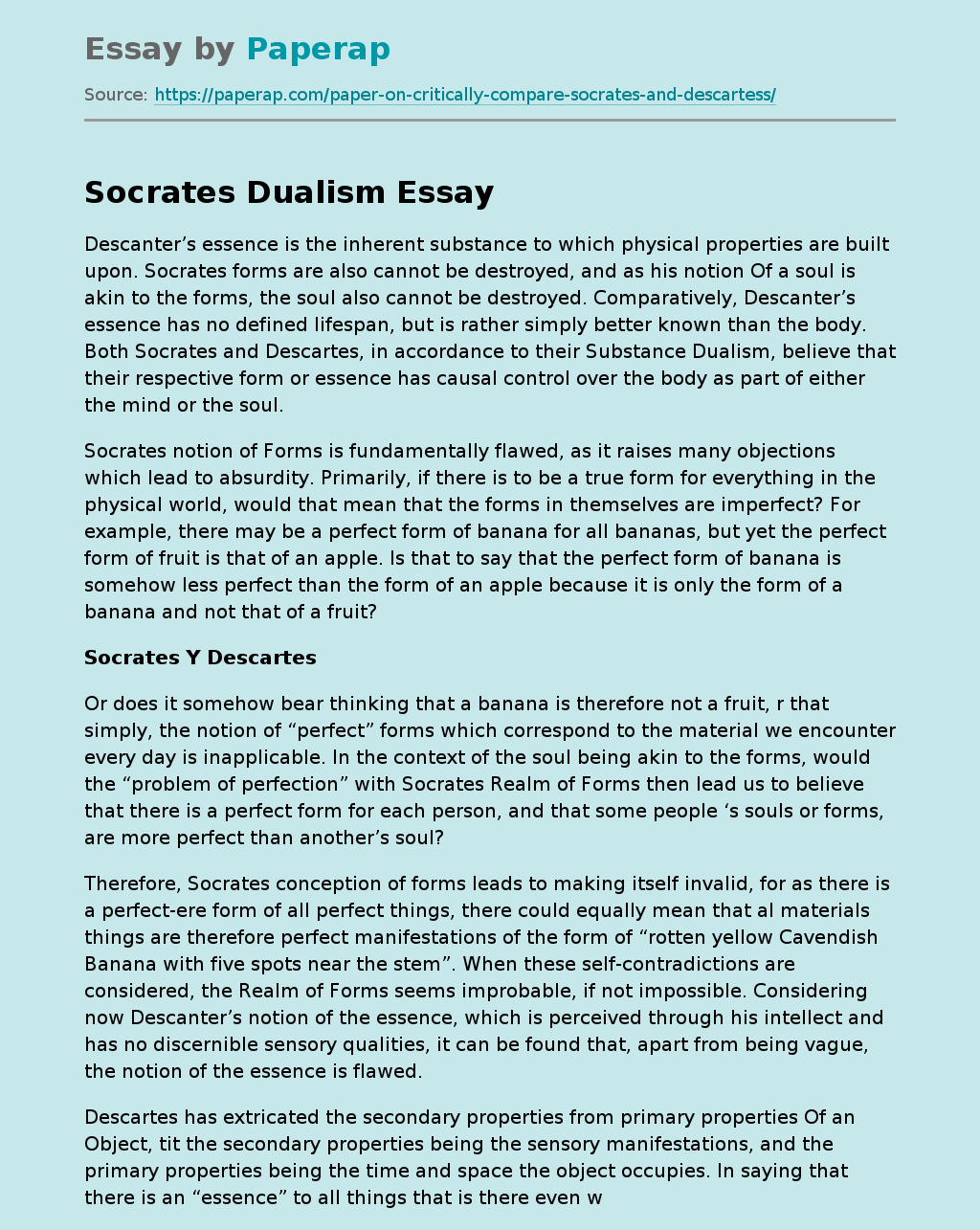 Socrates Dualism