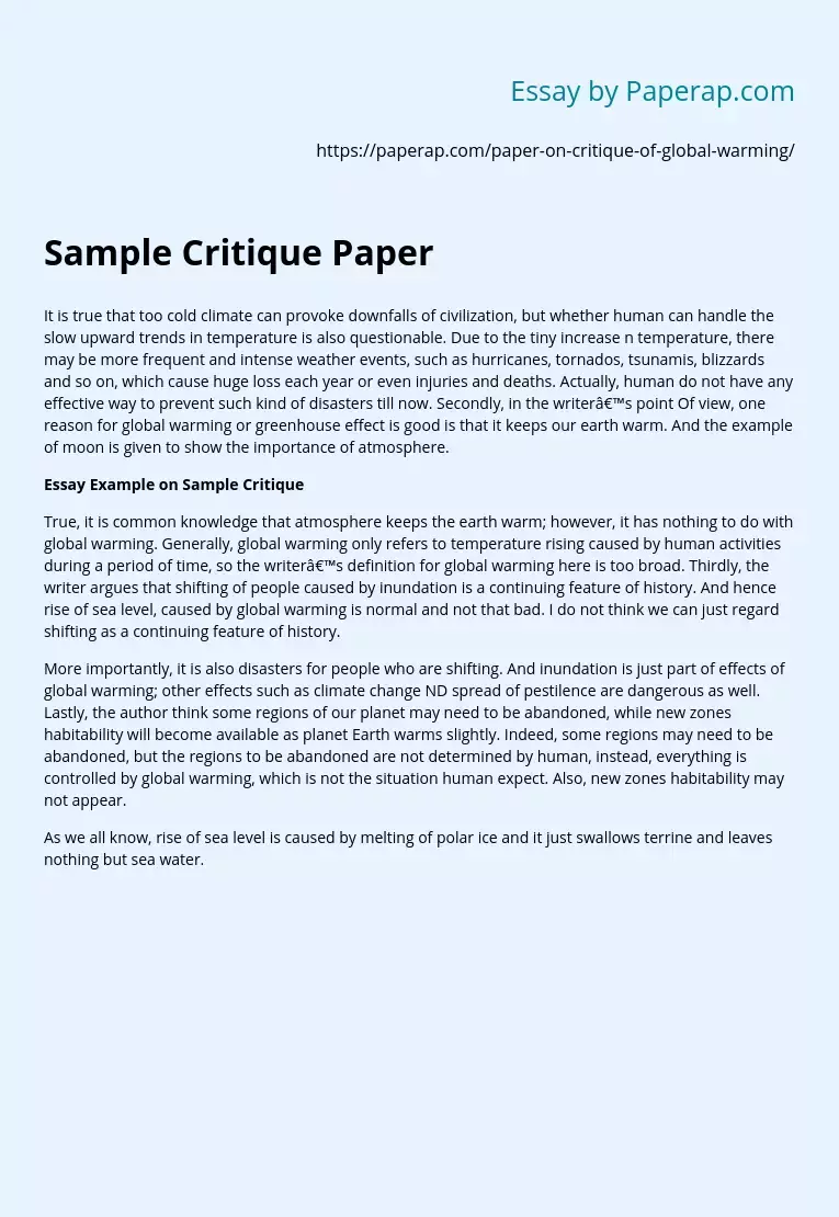critique essay sample