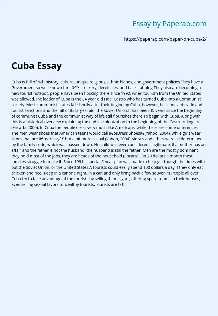 Реферат: Cuban Embargo Essay Research Paper United StatesCuba