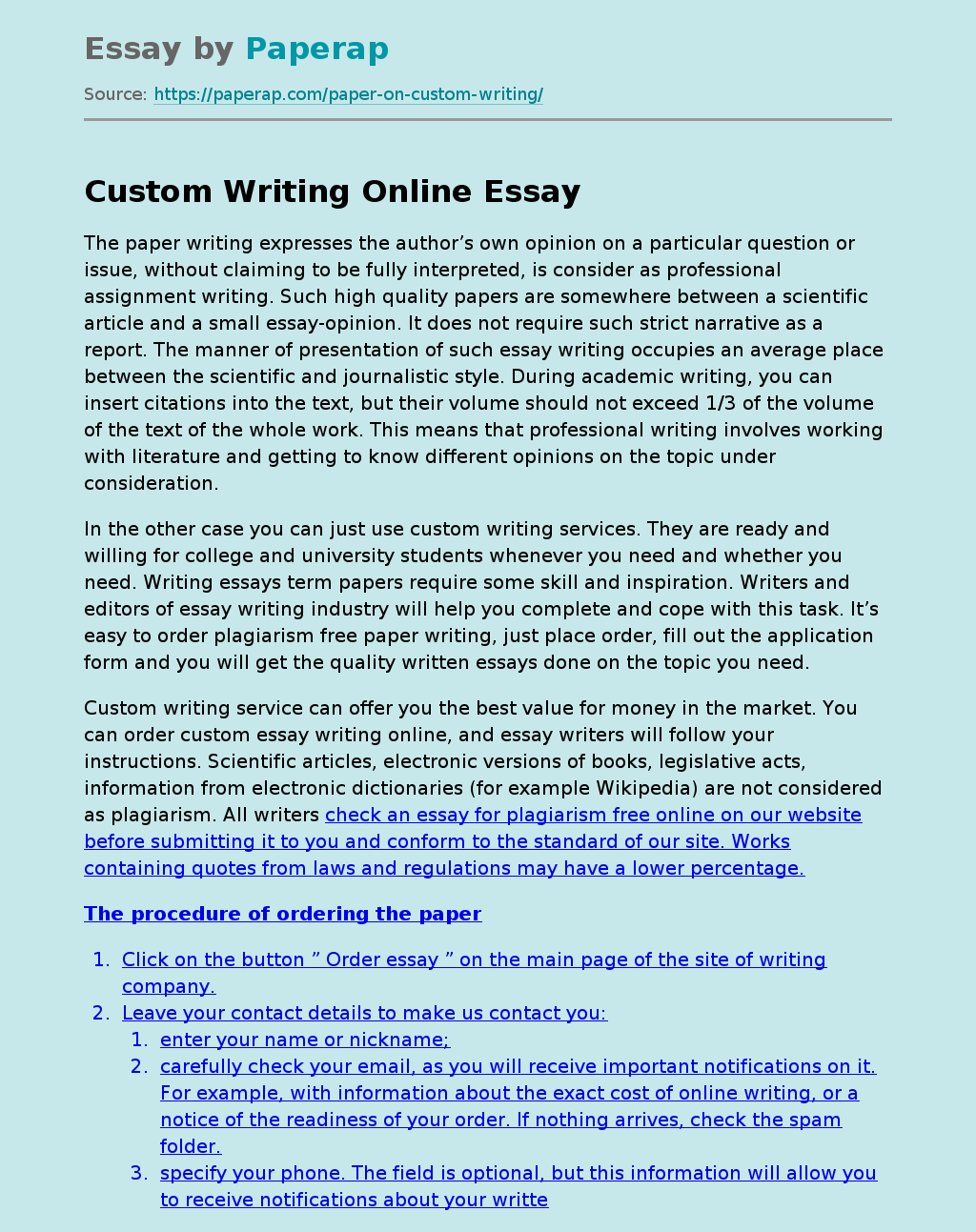 Custom Writing Online