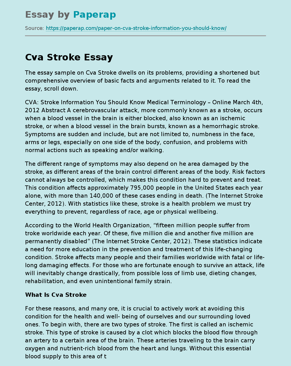 What Is Cva Stroke?