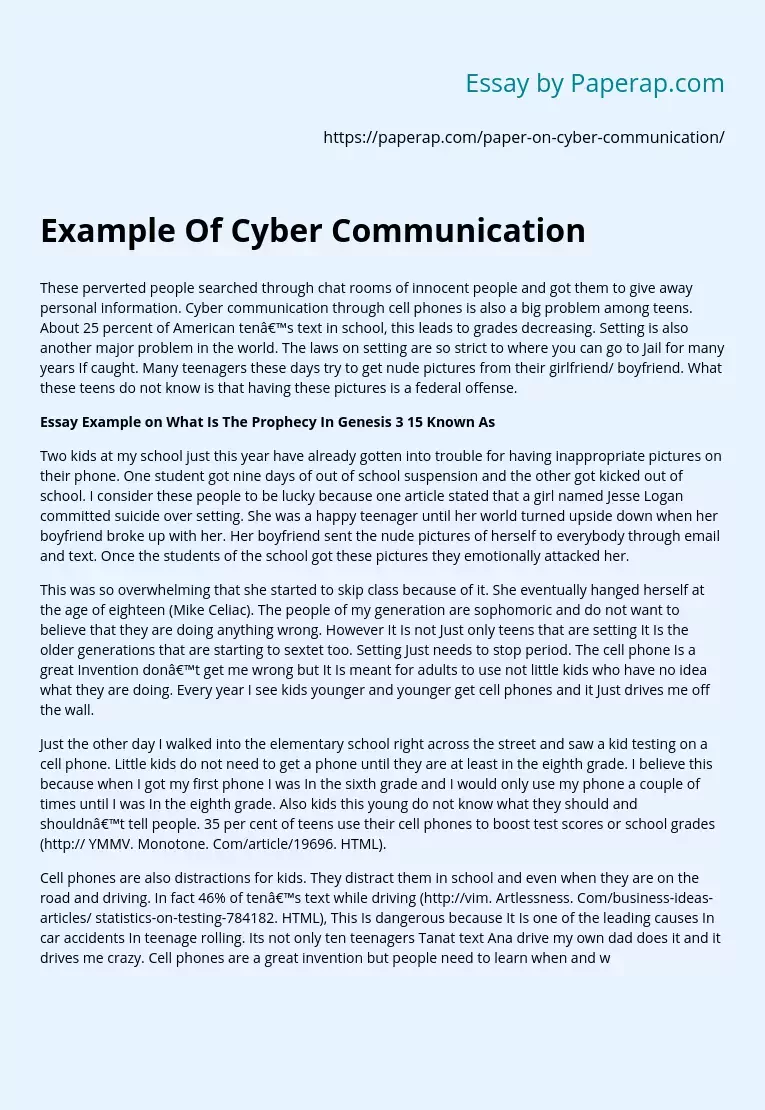 Example Of Cyber Communication