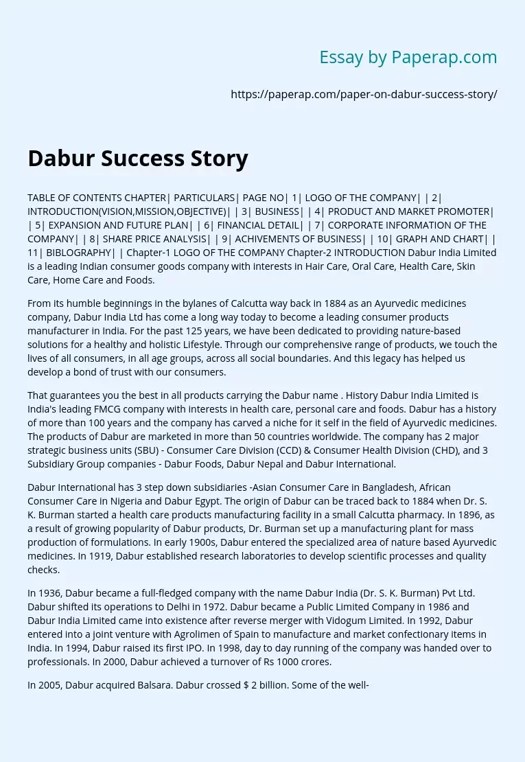 Dabur Success Story