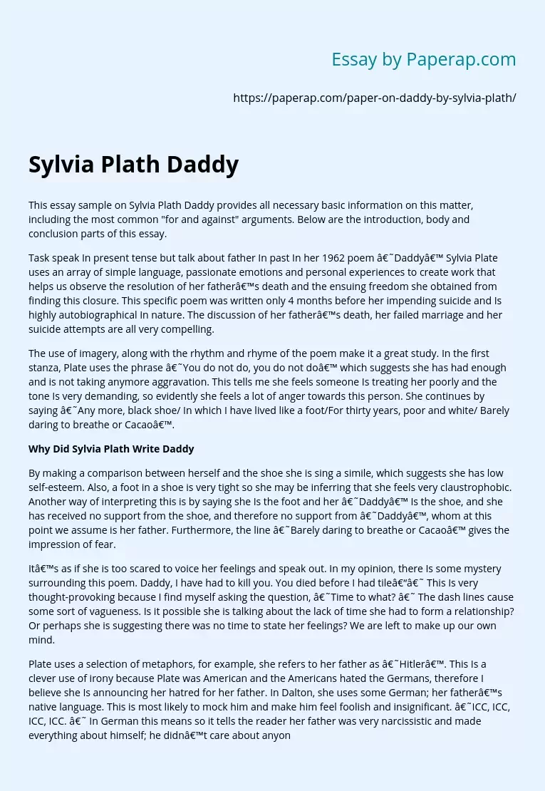 Sylvia Plath Daddy