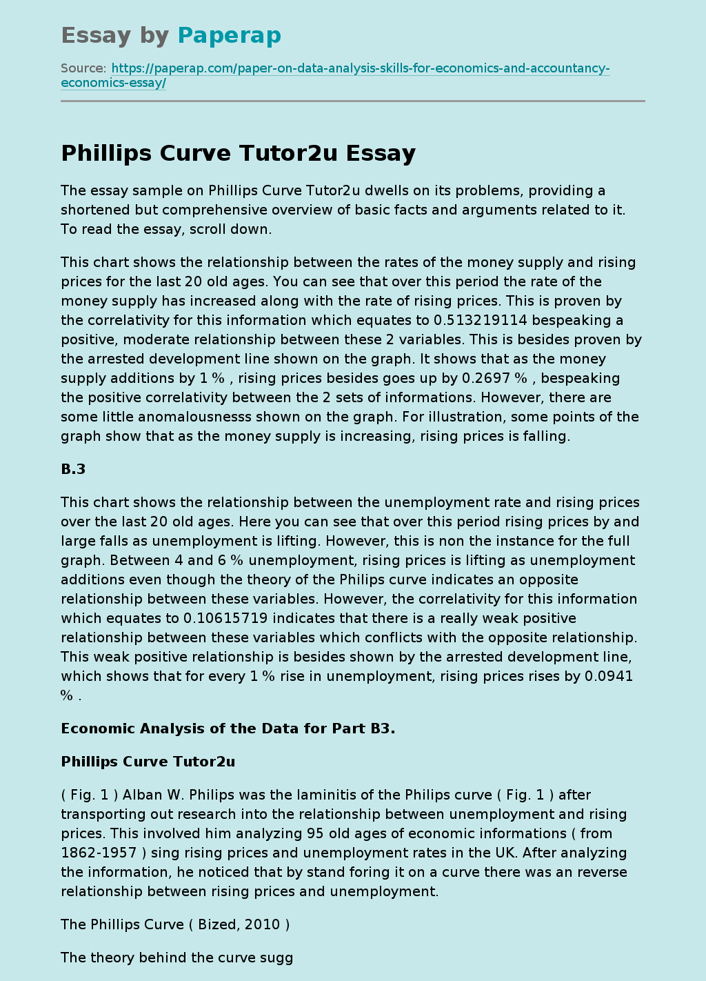 Phillips Curve Tutor2u