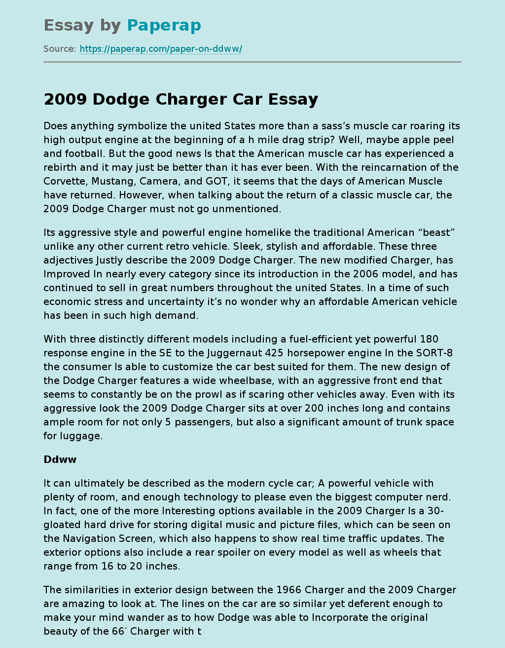 2009 Dodge Charger Car