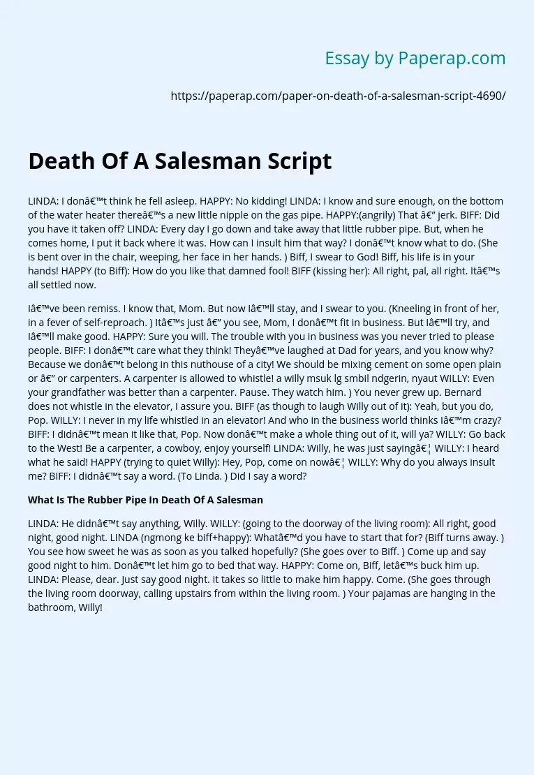 Death Of A Salesman Script