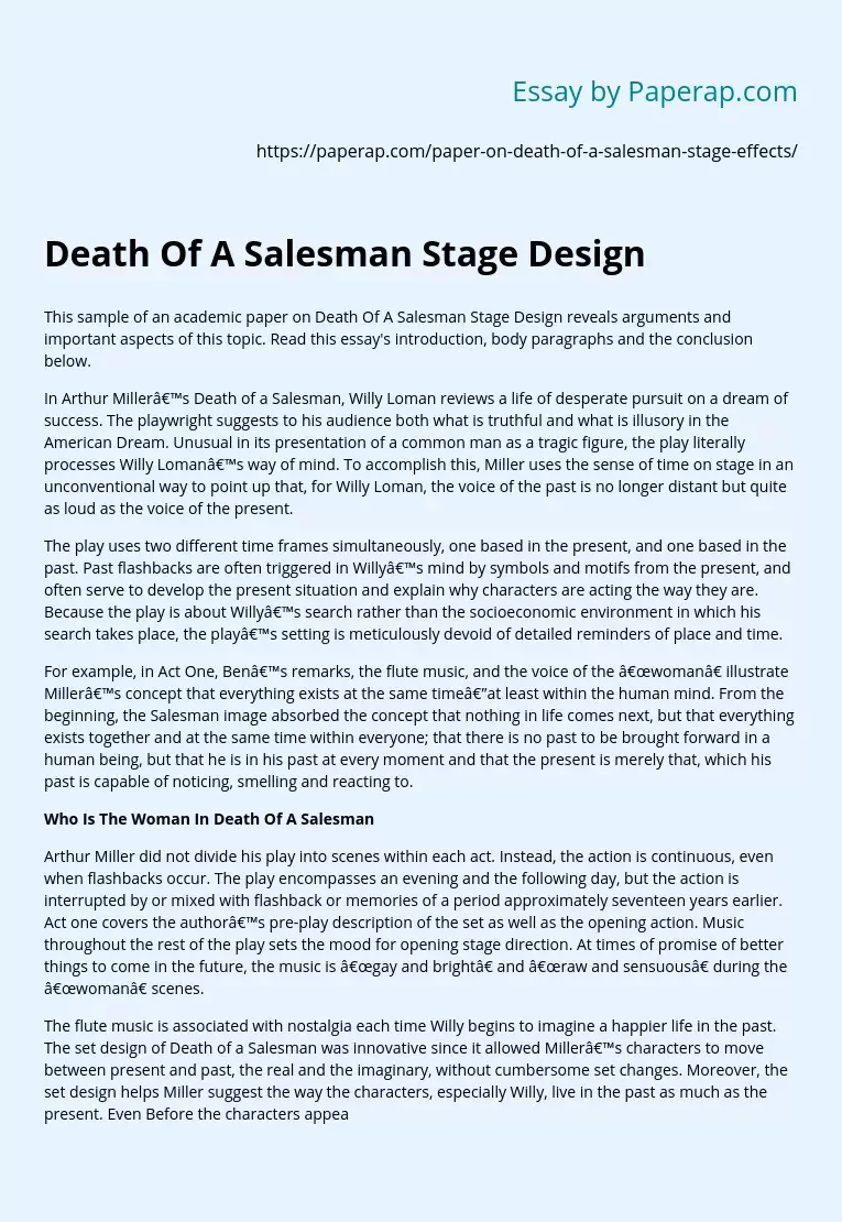 Death Of A Salesman Stage Design