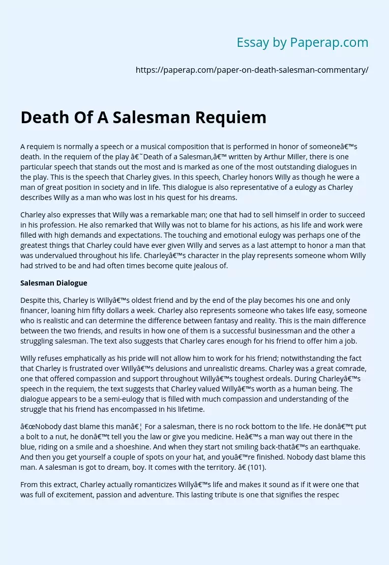 Death Of A Salesman Requiem