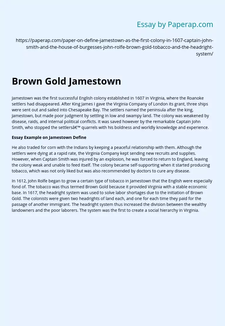 Brown Gold Jamestown