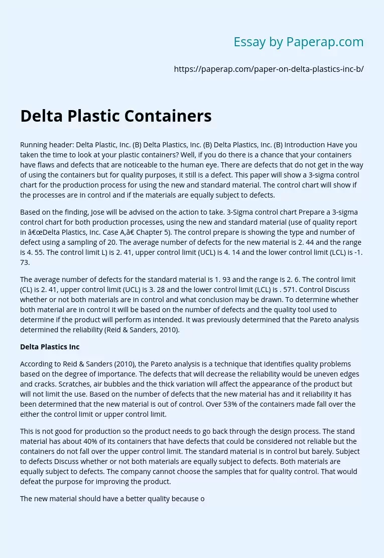 Delta Plastic Containers Inc