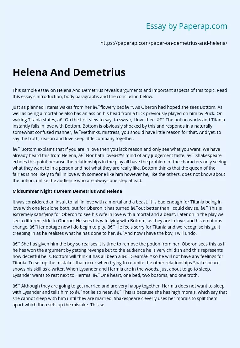 Helena And Demetrius