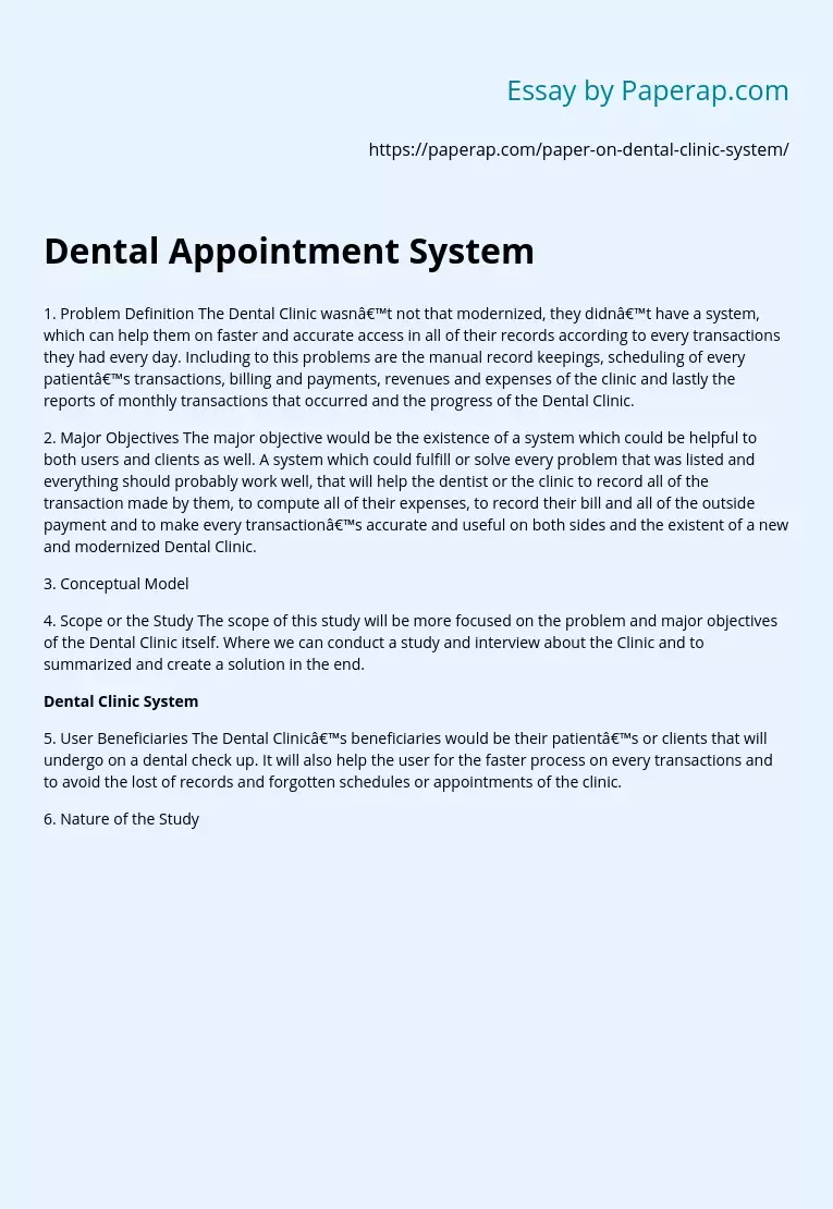 Dental Appointment System