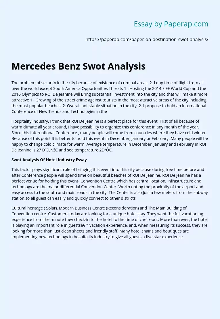 Mercedes Benz Swot Analysis