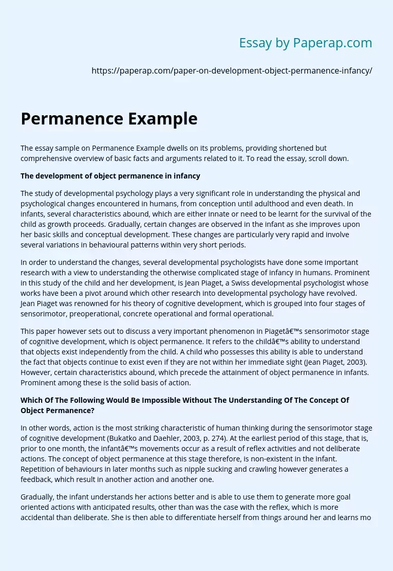 Permanence Example