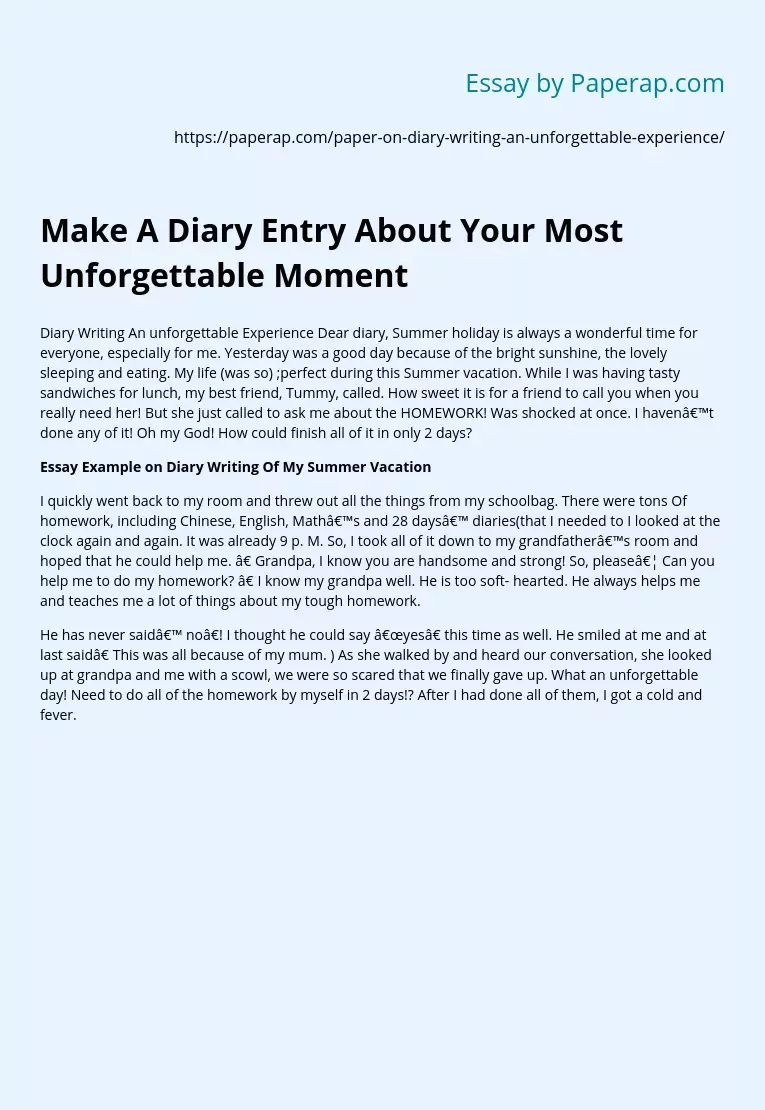 essay on unforgettable incident