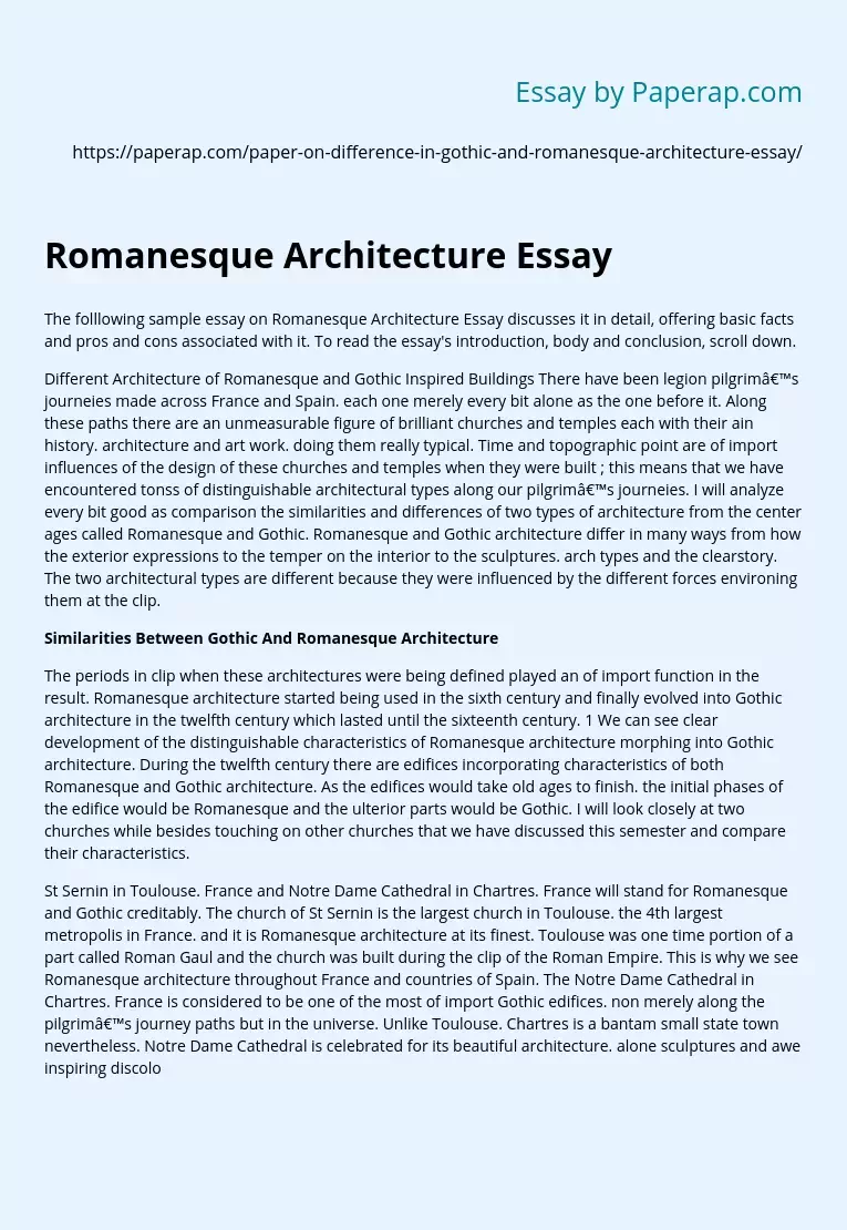romanesque architecture essay