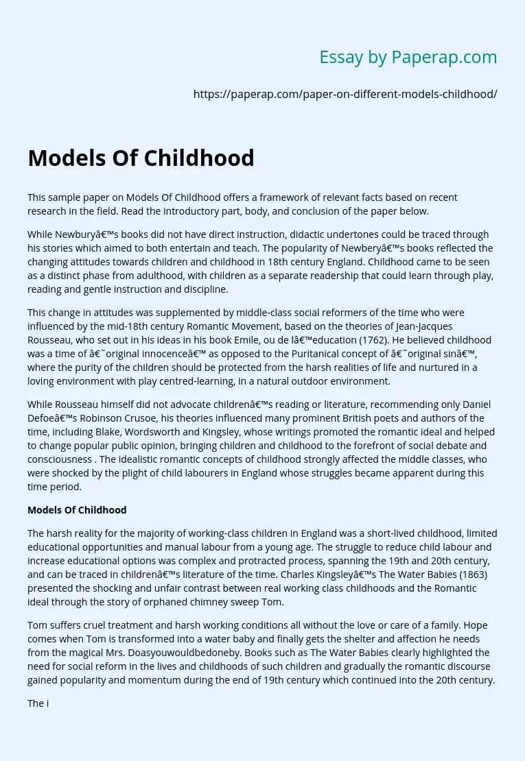 Models Of Childhood