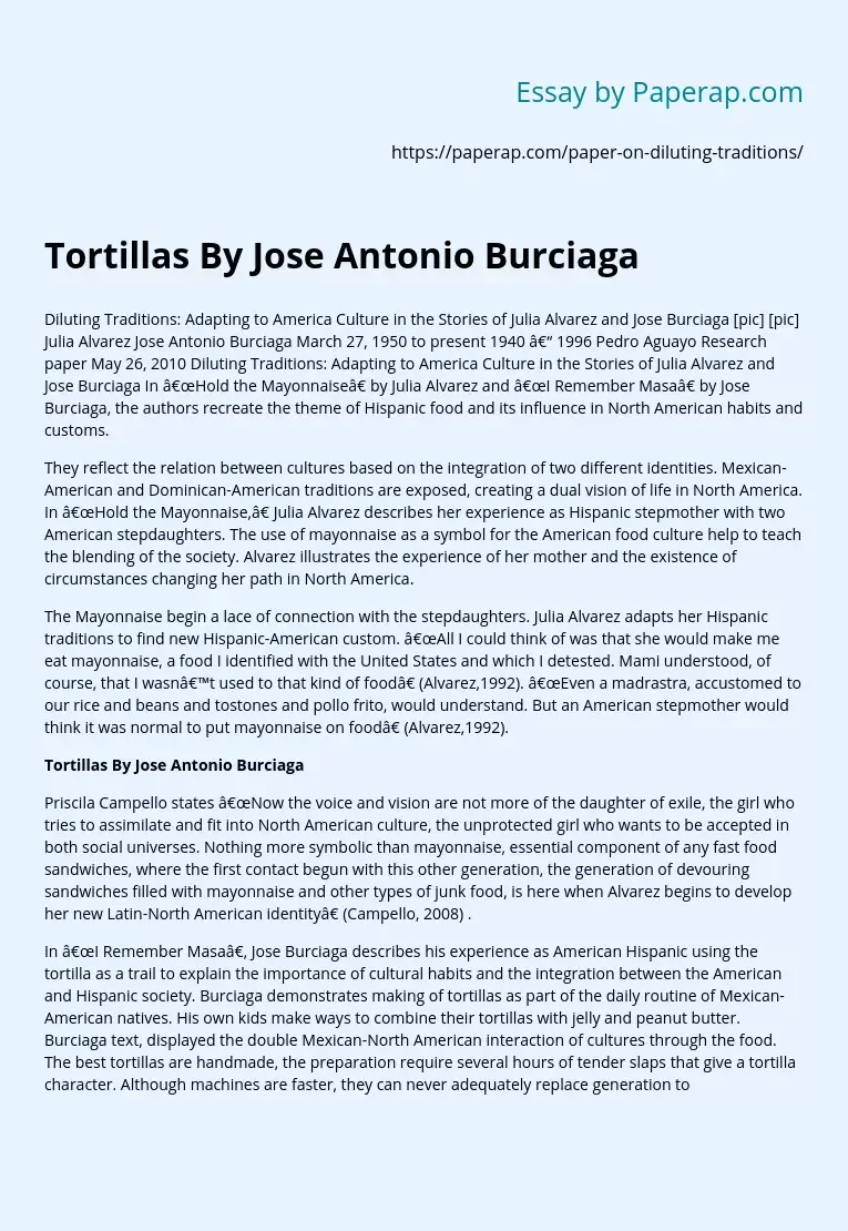 Tortillas By Jose Antonio Burciaga