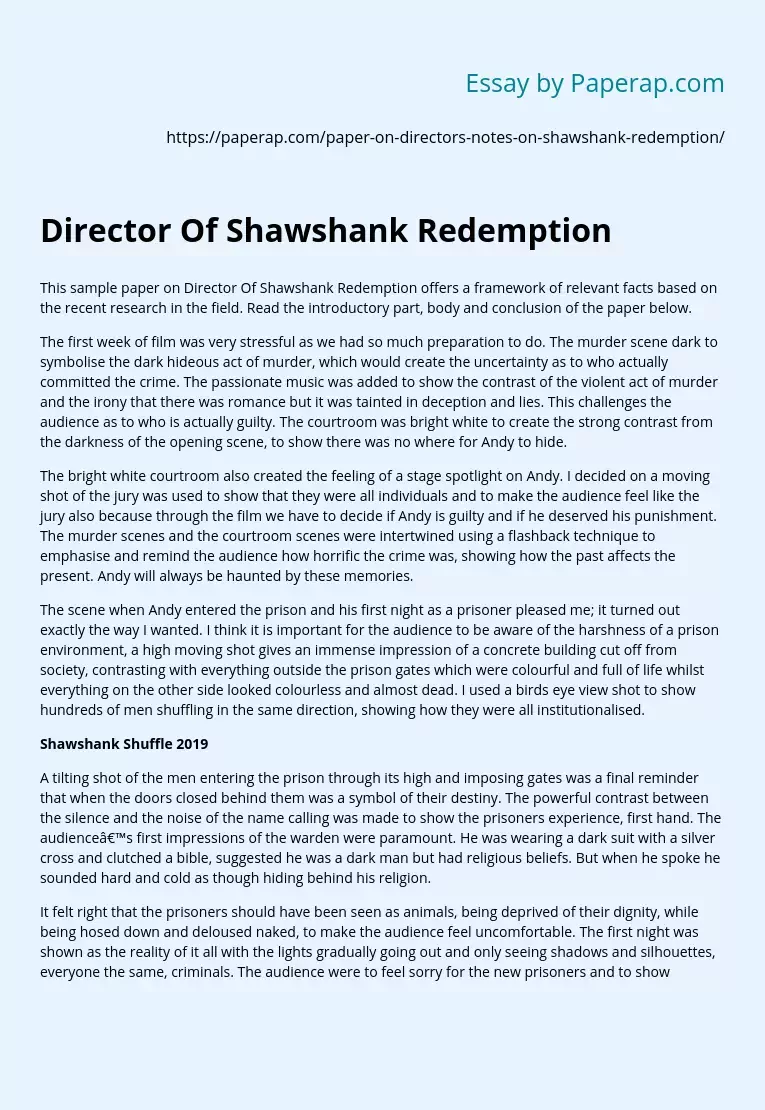 Director Of Shawshank Redemption