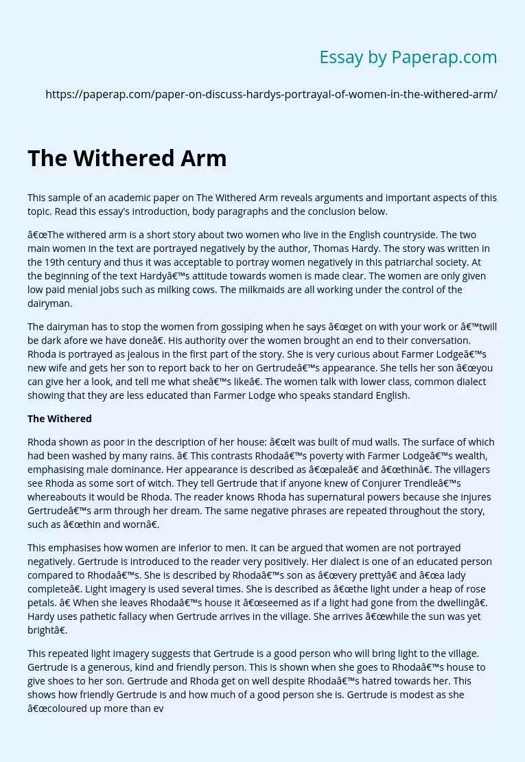 The Withered Arm Essay
