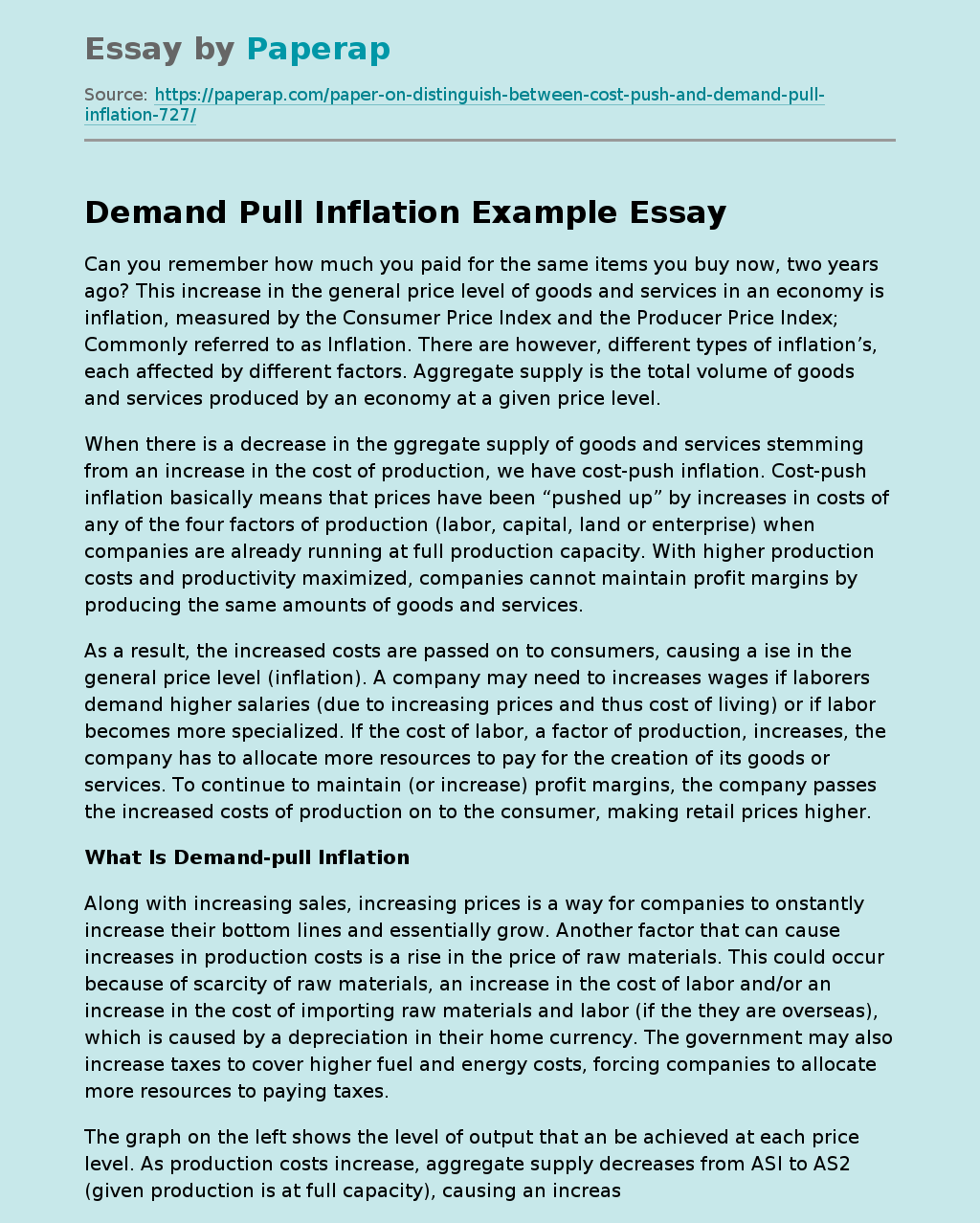 Demand Pull Inflation Example