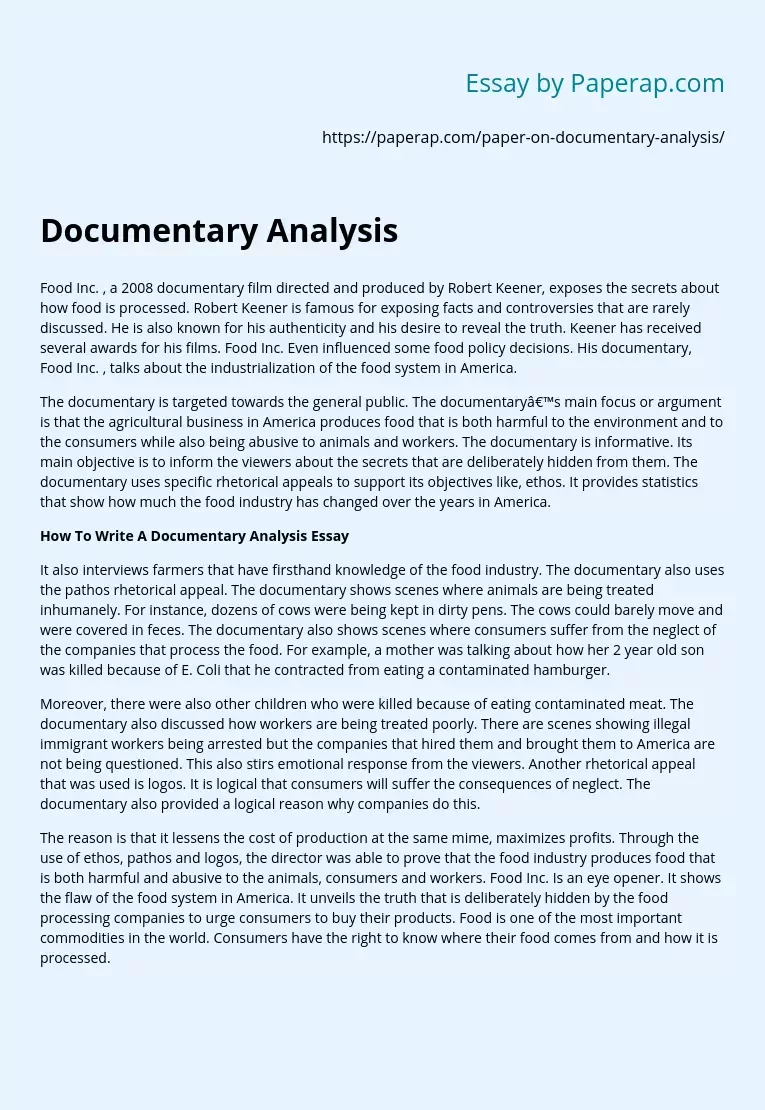 documentary research analysis