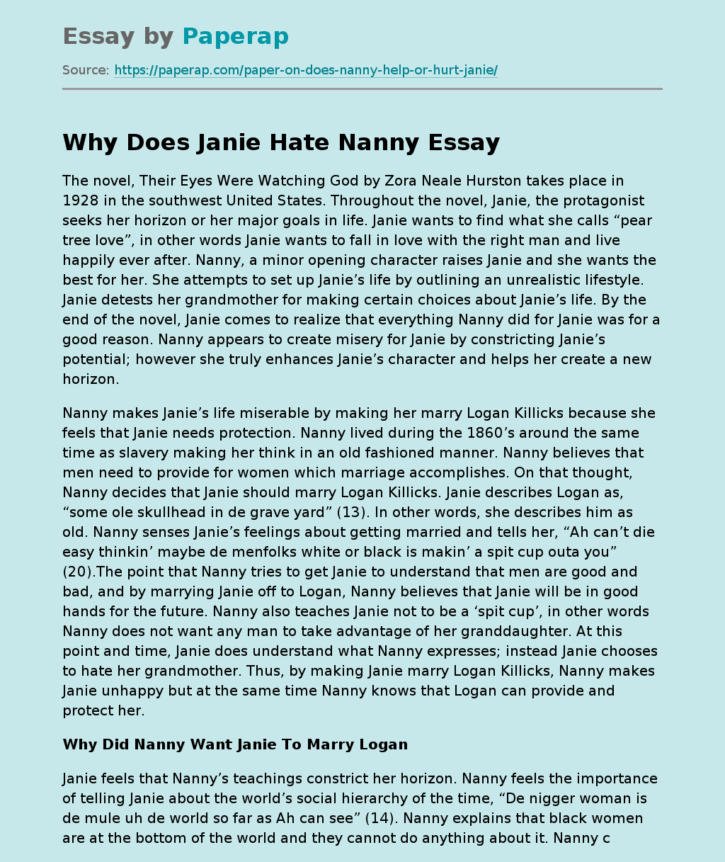 Why Does Janie Hate Nanny