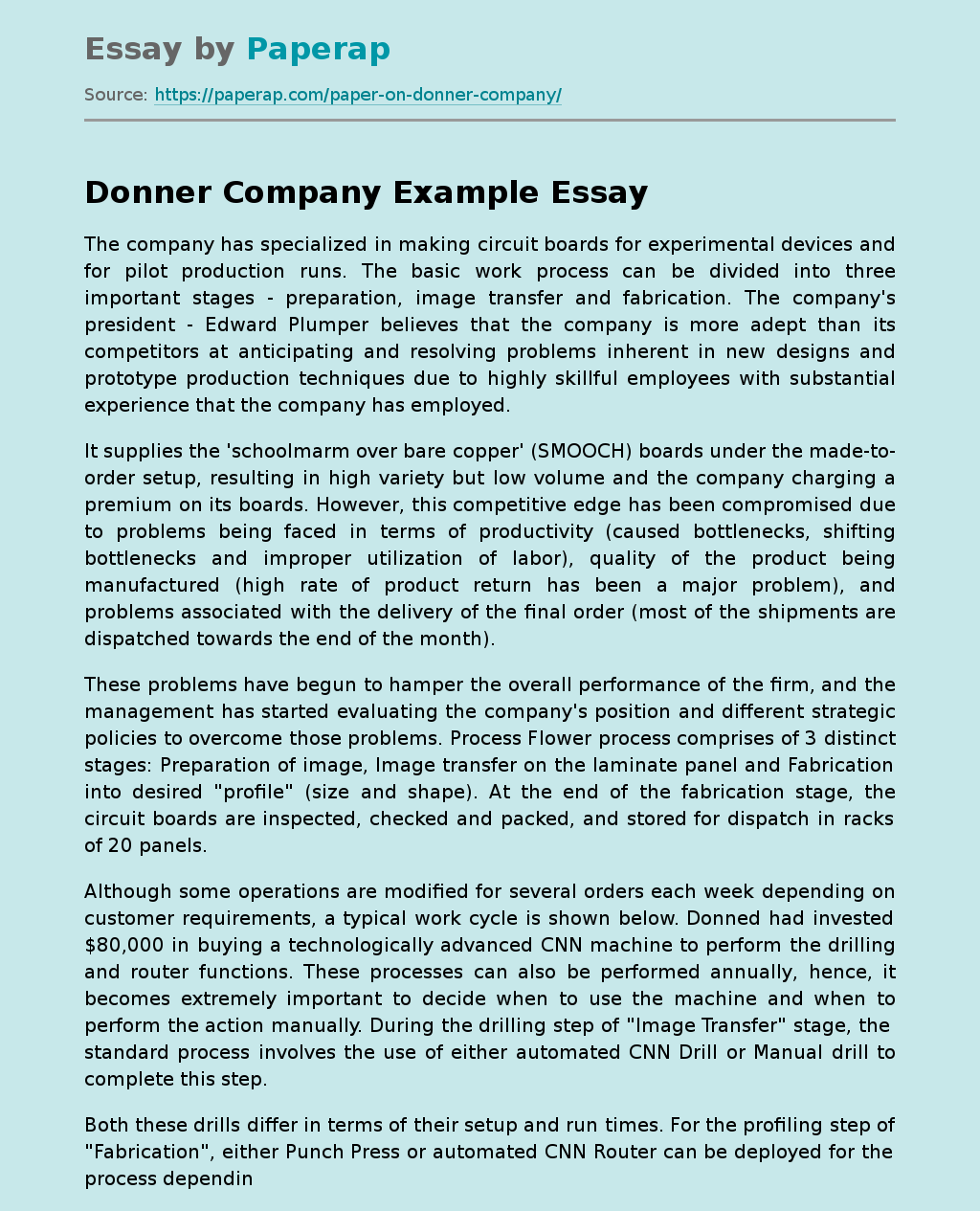 Donner Company Example