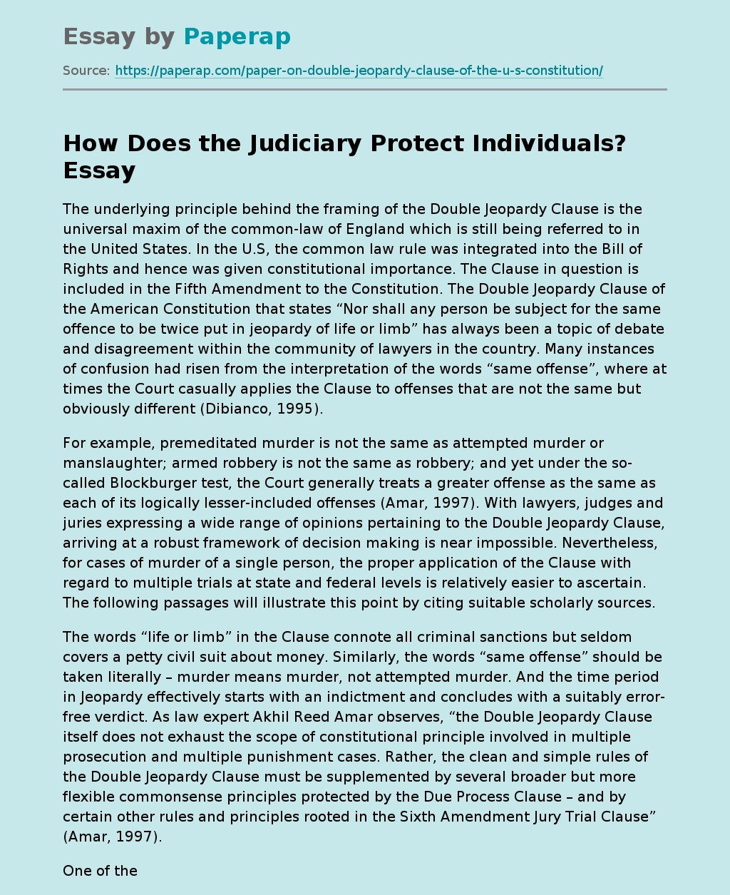 How Does the Judiciary Protect Individuals?