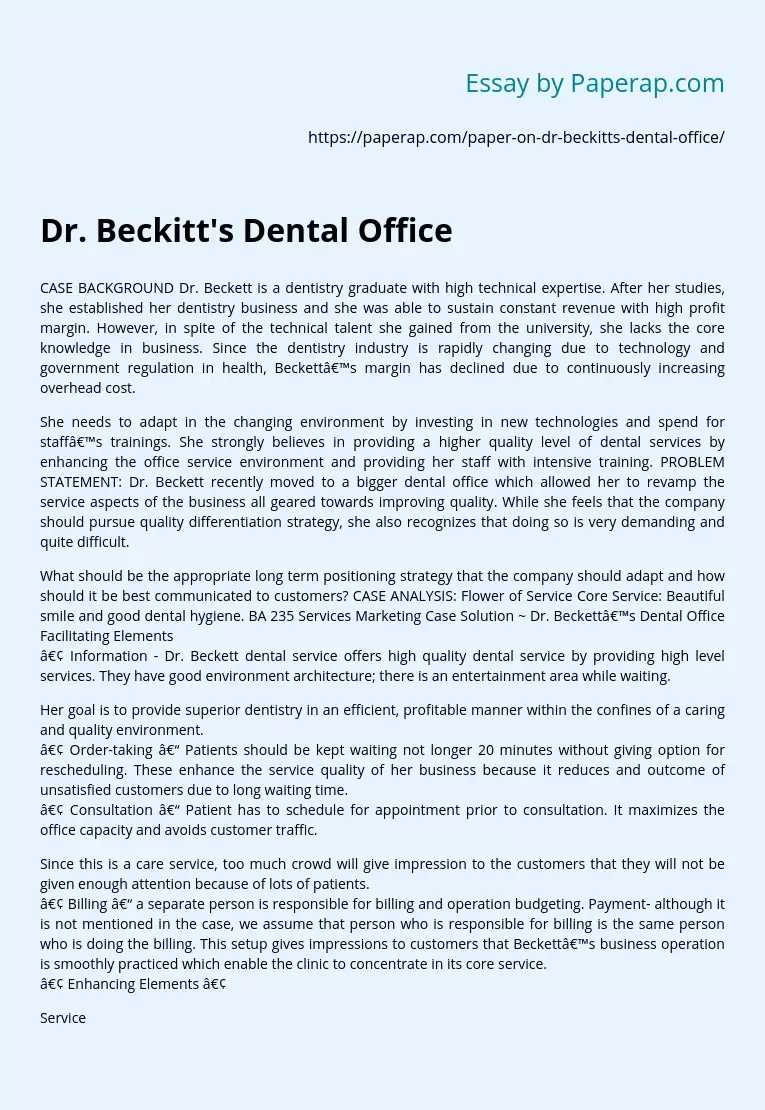 Dr. Beckitt's Dental Office