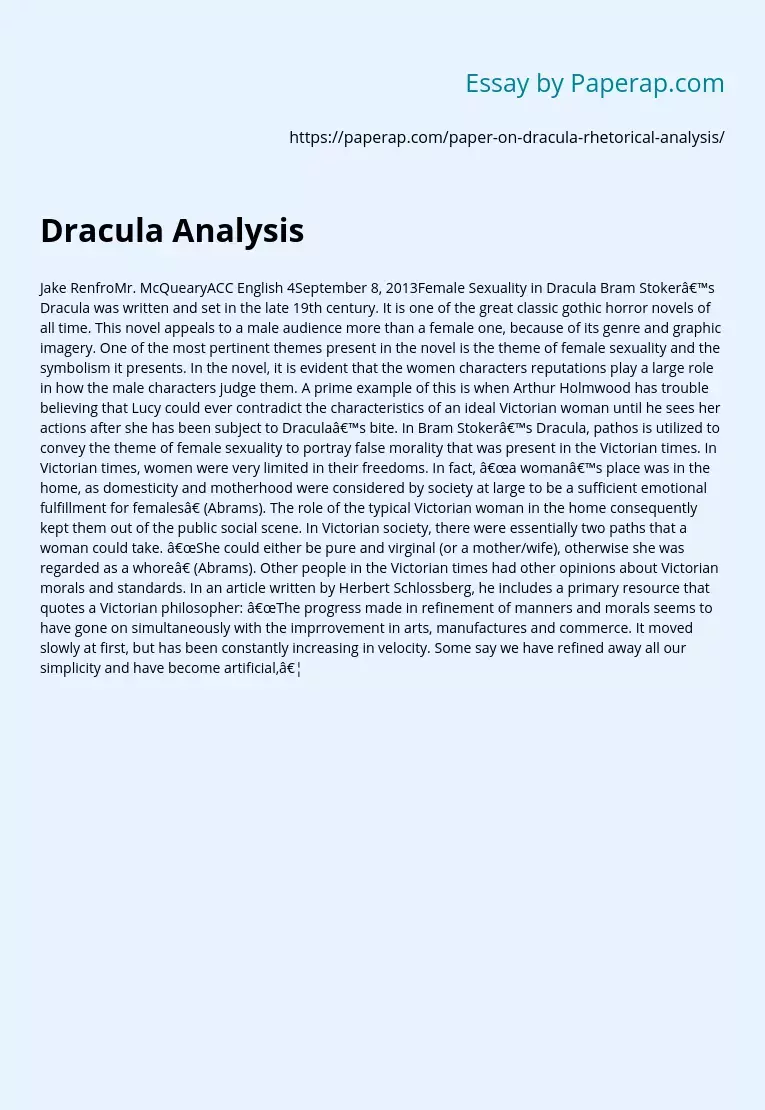 dracula analytical essay