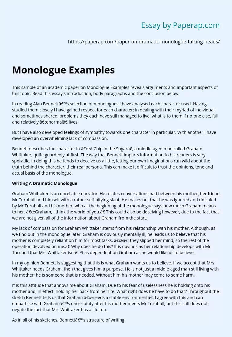 Monologue Examples
