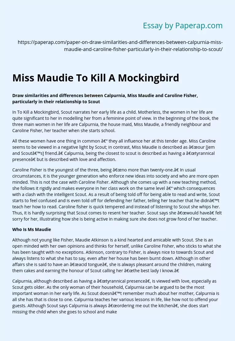Miss Maudie To Kill A Mockingbird