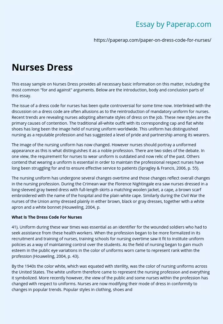 Nurses Dress Code: History and Basic Info