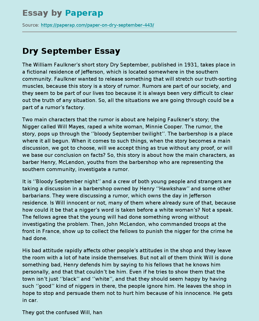 Dry September in Jefferson