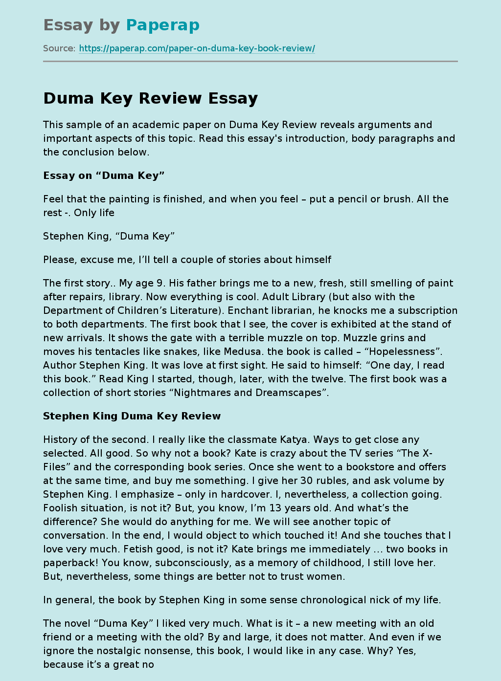 Duma Key Review