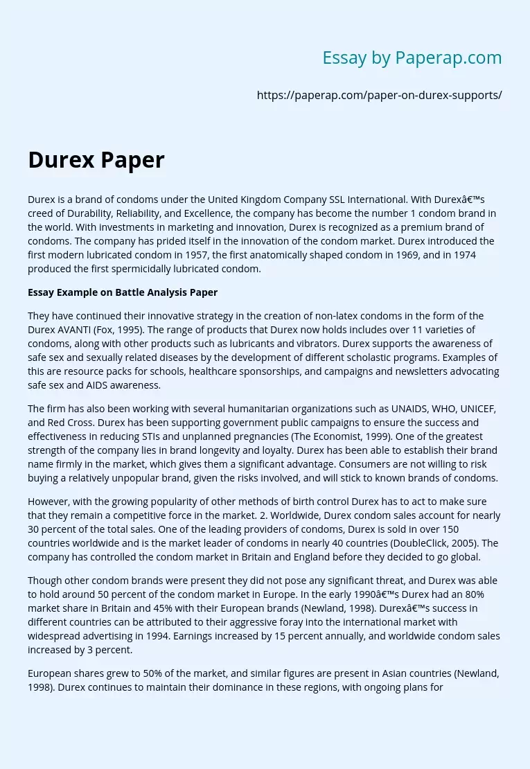 Durex Brand History and Strategy Analysis